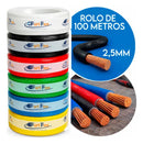 Fio Elétrico 2,5mm Cabo Flexível Rolo Com 100m Metros 750v Antichamas