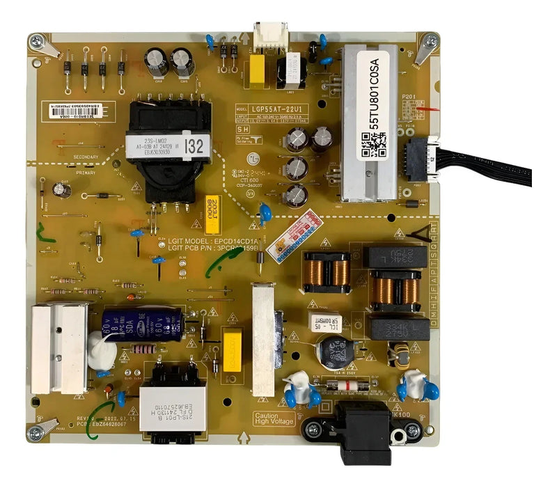 Placa fonte peça nova LG 55tu801c0sa Ebz64626067